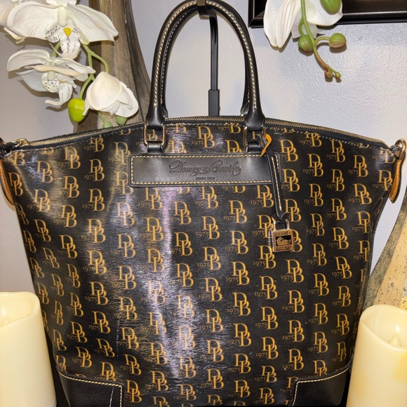 Dooney & Bourke Black and Gold Monogram Tote - Picture 5 of 8